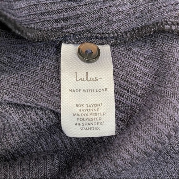 Lulus Sweet Comfort Navy Button Front Long Sleeve Ribbed Sweater Dress Size M - Picture 7 of 7